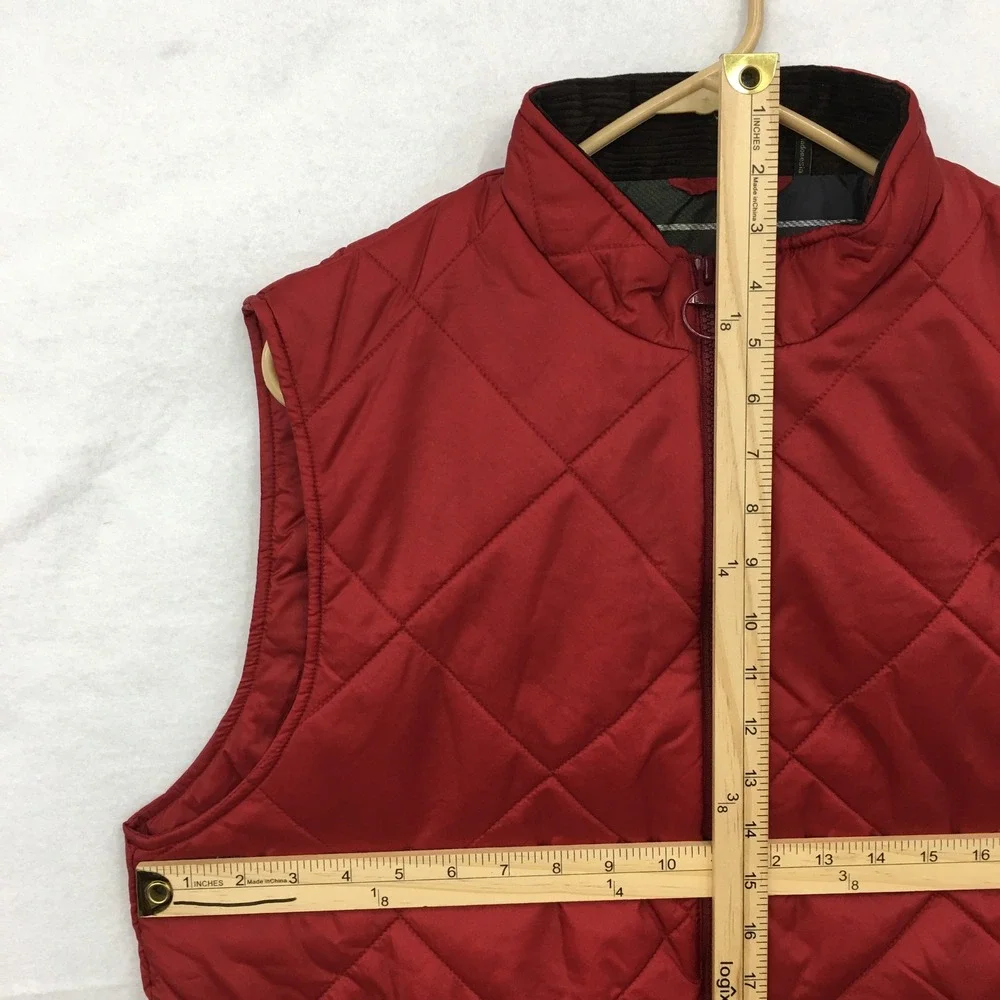 Barbour Finn Gilet Mens Medium Red Quilted Full Zip Vest Sleeveless Jacket